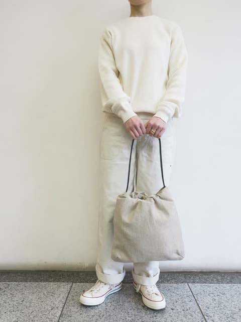 コットンリネン<br>ショルダーギャザーバッグL