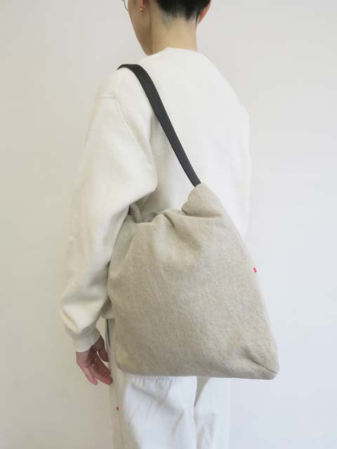 コットンリネン<br>ショルダーギャザーバッグL