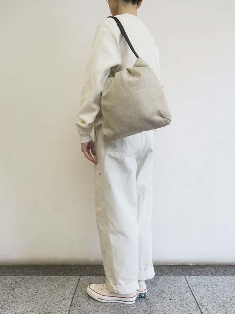 コットンリネン<br>ショルダーギャザーバッグL