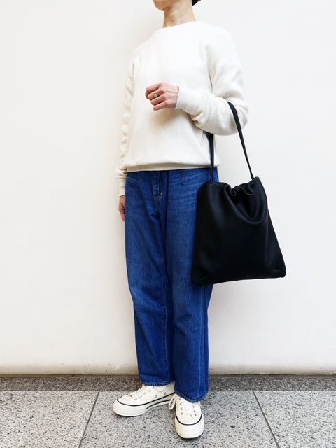 レザーショルダー<br>ギャザーバッグL