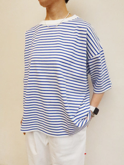 5分袖ボーダーTシャツ