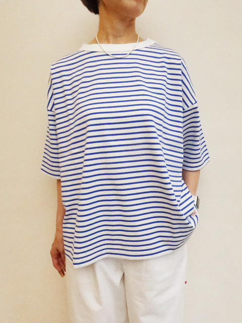 5分袖ボーダーTシャツ