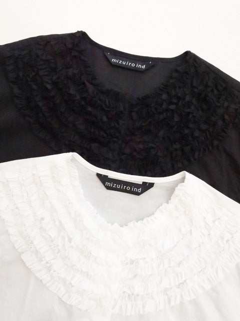 frill design crew neck shirt