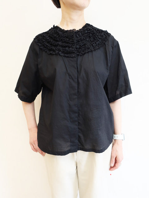 frill design crew neck shirt