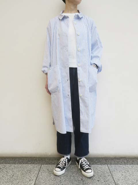 ロングシャツ ストライプ