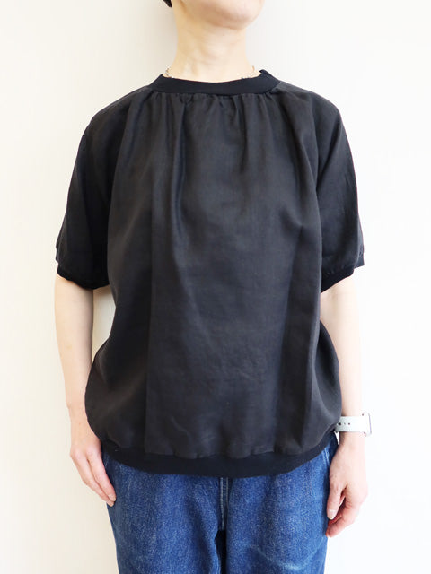 5分袖プルオーバーブラウス