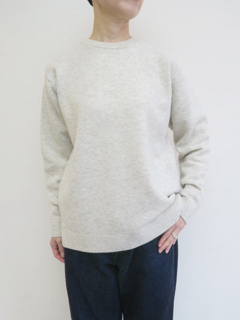 ナチュラルウール リブニット<br>クルーネック