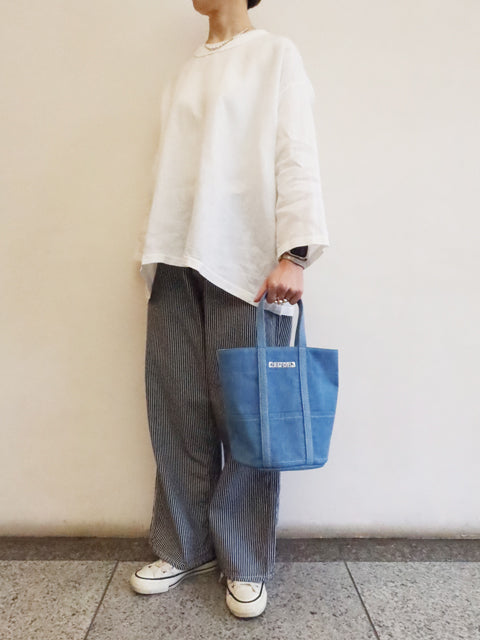 デニム ラウンドバッグ M