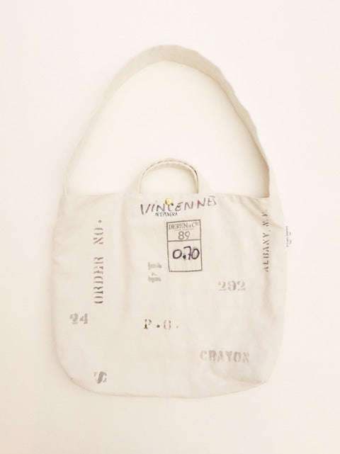 フランス USED シーツ MIX<br>RE-ステンシルトート&ショルダーBAG