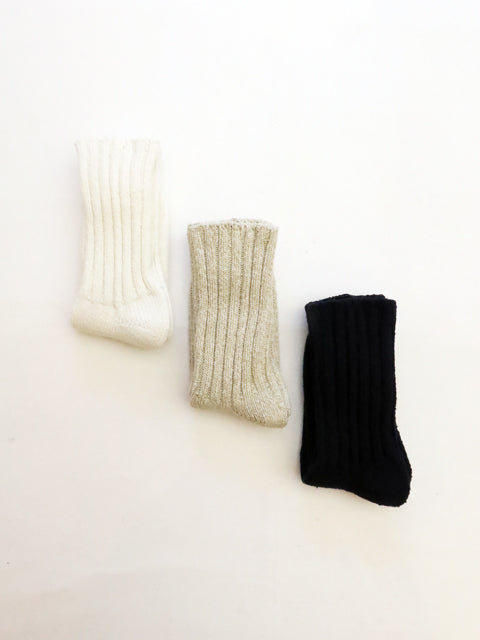 Cotton Silk<br>Ribbed Socks