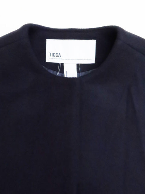 ノーカラーテントコート