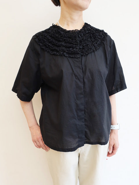 frill design crew neck shirt