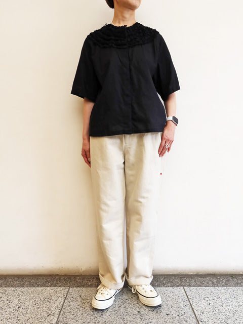 frill design crew neck shirt