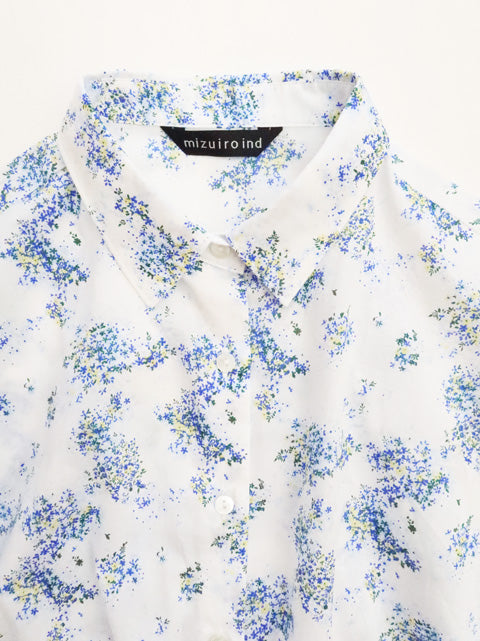 flower print half slv shirt