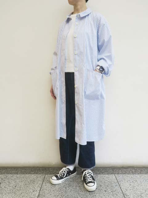 ロングシャツ ストライプ