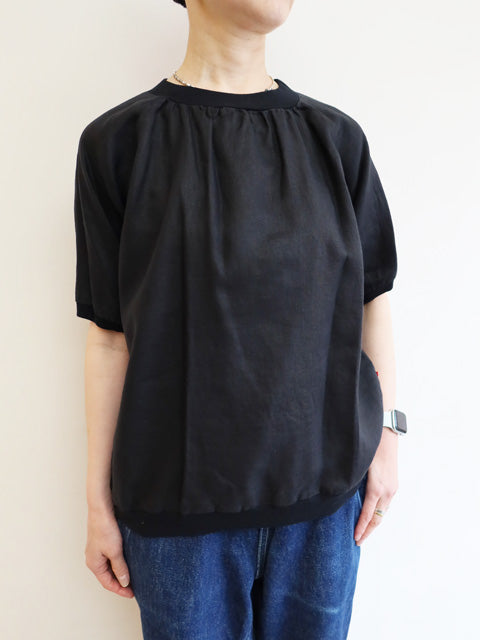 5分袖プルオーバーブラウス