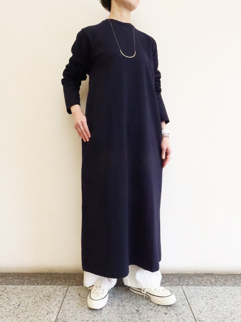 Slub Yarn<br>Long-Sleeve T-shirt Dress