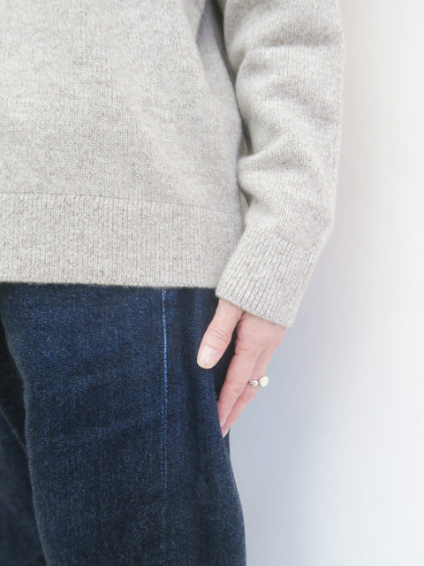 ナチュラルウール リブニット<br>クルーネック