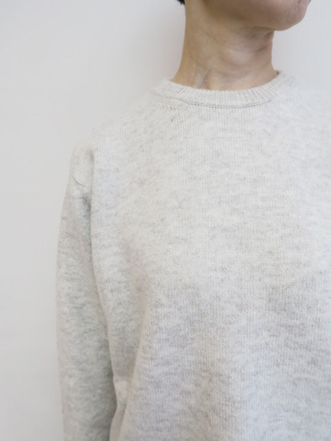 ナチュラルウール リブニット<br>クルーネック