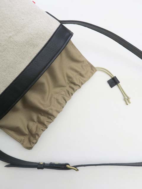 コットンリネンバケツ型ショルダーバッグS