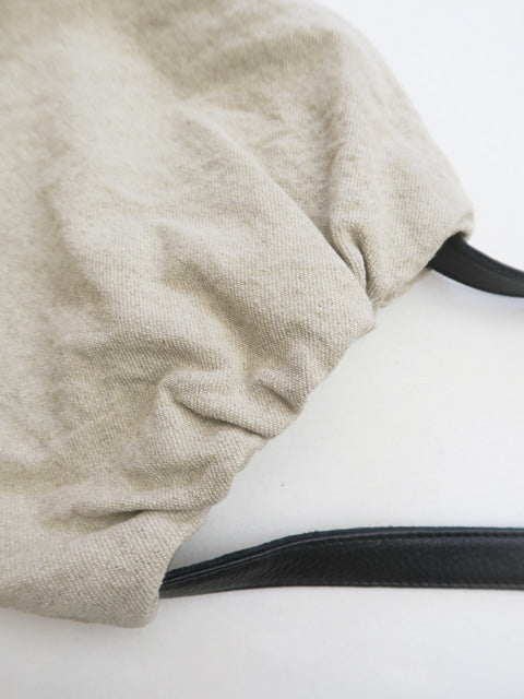 コットンリネン<br>ショルダーギャザーバッグL