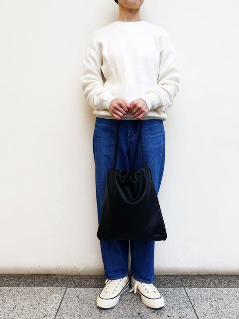 レザーショルダー<br>ギャザーバッグL