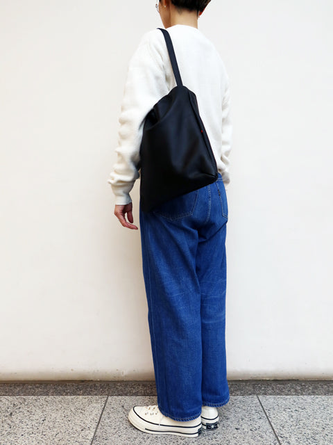 レザーショルダー<br>ギャザーバッグL