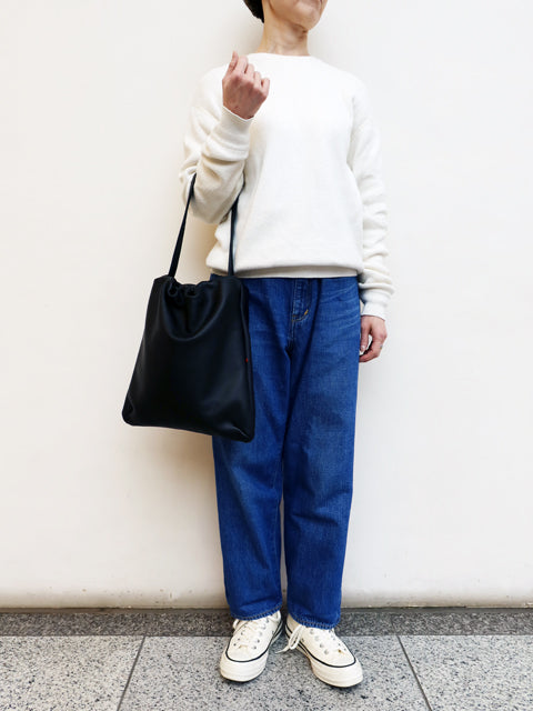 レザーショルダー<br>ギャザーバッグL