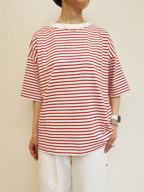 5分袖ボーダーTシャツ