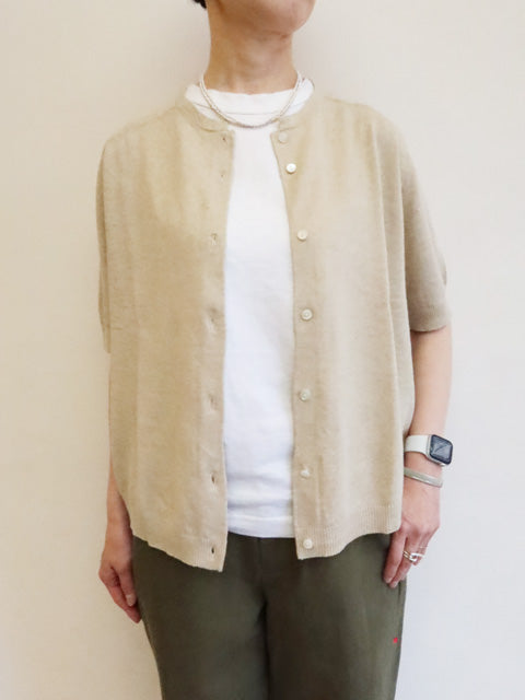 5分袖<br>クルーネックカーディガン