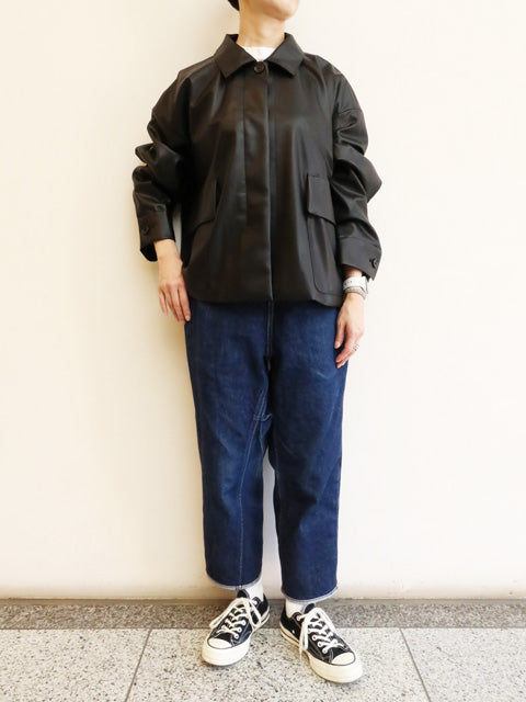 synthetic leather shirt JK