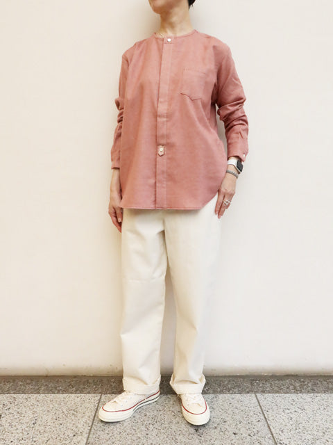 フランネルノーカラーシャツ