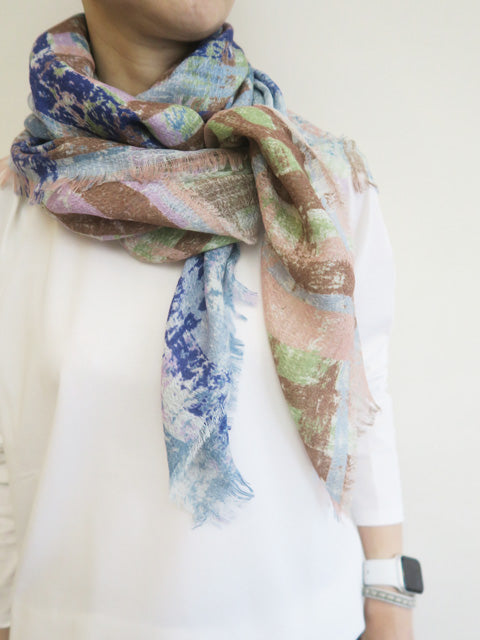 SCARF PAINTERS LINEN