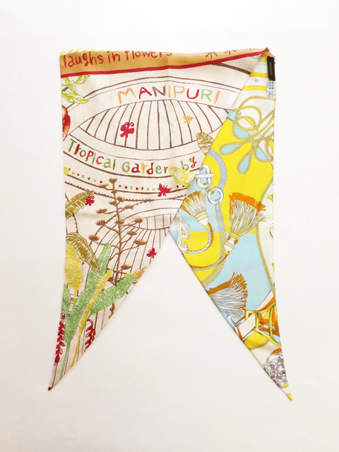 シルク ダイヤ型スカーフ<br>トロピカルガーデン