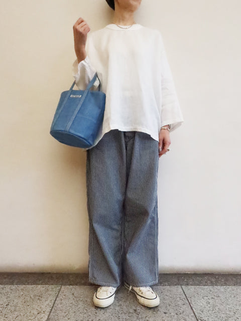 デニム ラウンドバッグ M