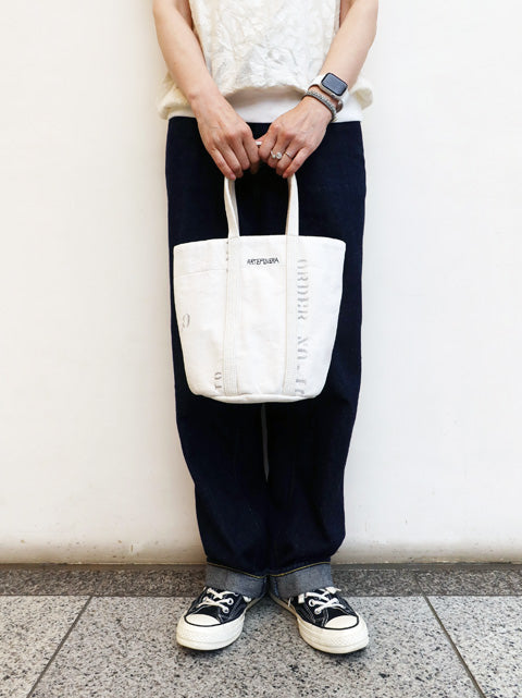フランス USED シーツ MIX<br>RE-ステンシルラウンドBAG