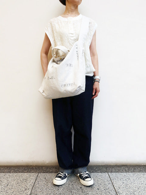 フランス USED シーツ MIX<br>RE-ステンシルトート＆ショルダーBAG
