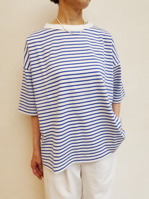 5分袖ボーダーTシャツ
