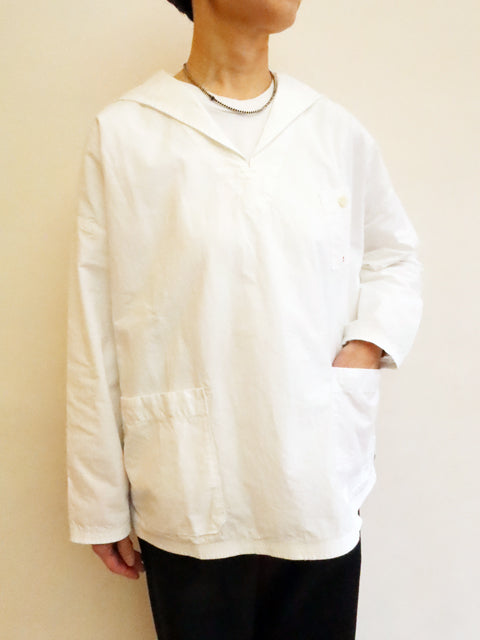 th products ホワイトカノコ　セーラーカラーシャツ セーラーシャツ