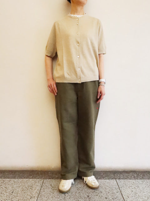 5分袖<br>クルーネックカーディガン