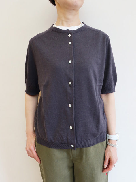 5分袖<br>クルーネックカーディガン