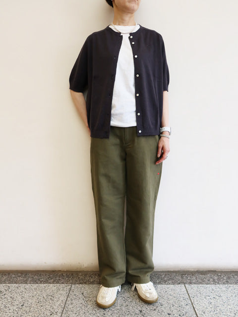 5分袖<br>クルーネックカーディガン