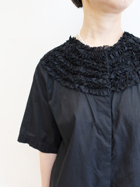 frill design crew neck shirt