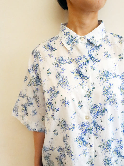 flower print half slv shirt