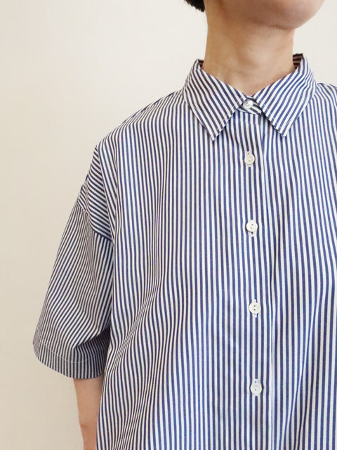 stripe half slv ballon shirt