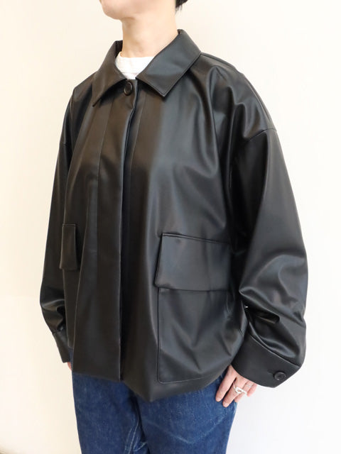 synthetic leather shirt JK