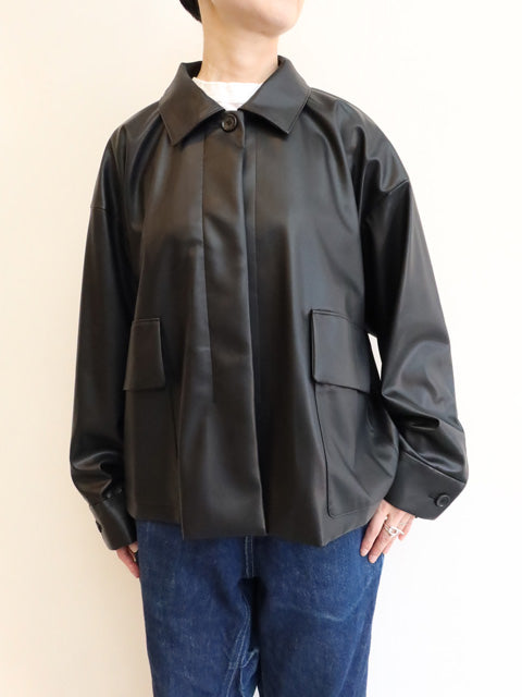 synthetic leather shirt JK