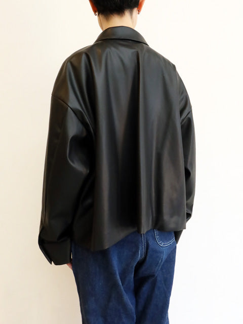synthetic leather shirt JK