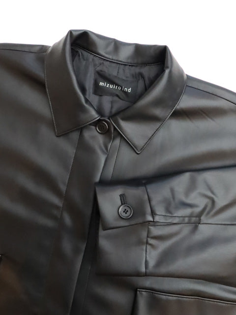 synthetic leather shirt JK