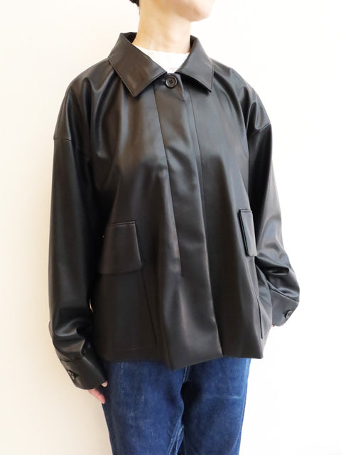 synthetic leather shirt JK